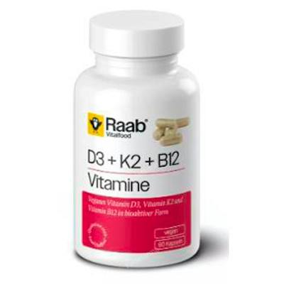 RAAB VITALFOOD VITAMINA D3+K2+B12 460mg 60 cap VEGAN SG