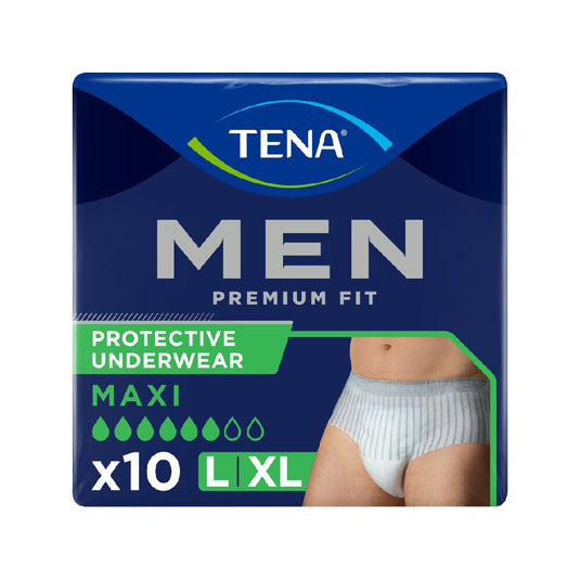 Absorbente Incontinencia Orina Tena Men Protective Underwear Calzoncillo 10 Unidades Talla L