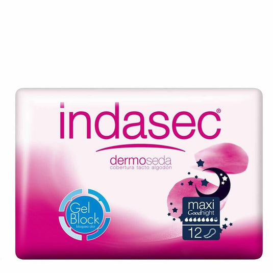 Compresa Perdidas Leves Indasec Dermoseda Maxi Night Bolsa 12 Compresas