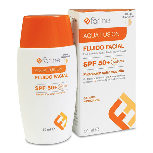 Farline fluido facial aqua fusion spf 50+ con color 1 envase 50 ml