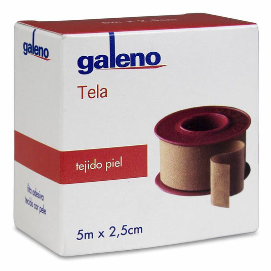 Esparadrapo Galeno Tela 1 Unidad 5 m x 2,5 cm Color Piel