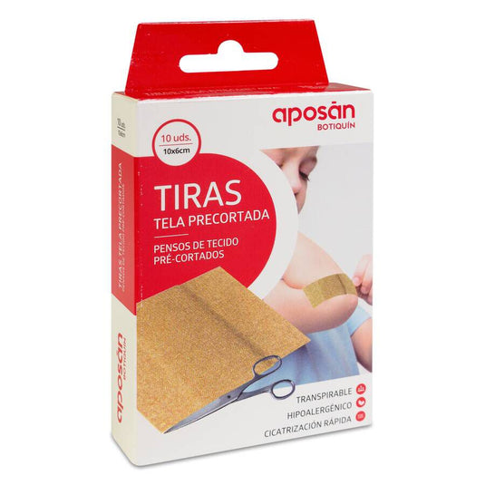 Aposan Aposito Adhesivo Tela Precortada 10 Unidades 10 cm x 6 cm