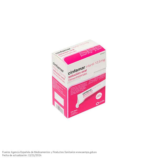 Cinfamar infantil 12,5 mg 12 sobres solucion oral 5 ml