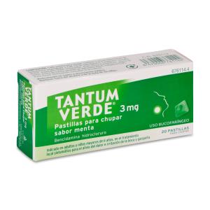 TANTUM VERDE 3 mg 20 PASTILLAS PARA CHUPAR (SABOR MENTA)