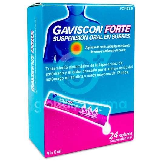 GAVISCON FORTE 24 SOBRES SUSPENSION ORAL 10 ml