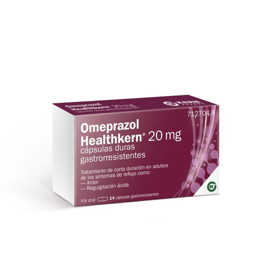 OMEPRAZOL HEALTHKERN 20 mg 14 CAPSULAS GASTRORRESISTENTES (FRASCO)