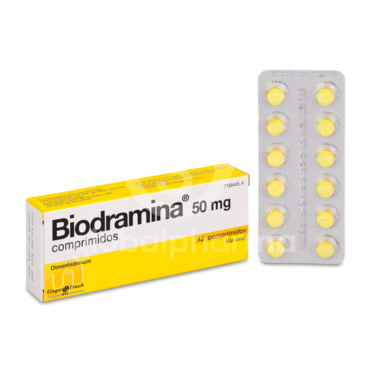 BIODRAMINA 50 mg 12 COMPRIMIDOS