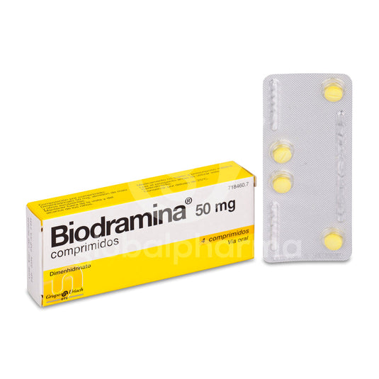 BIODRAMINA 50 mg 4 COMPRIMIDOS