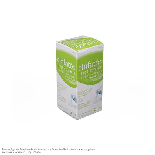 Cinfatos expectorante 2 mg/ml + 20 mg/ml solucion oral 1 frasco 200 ml (pet)