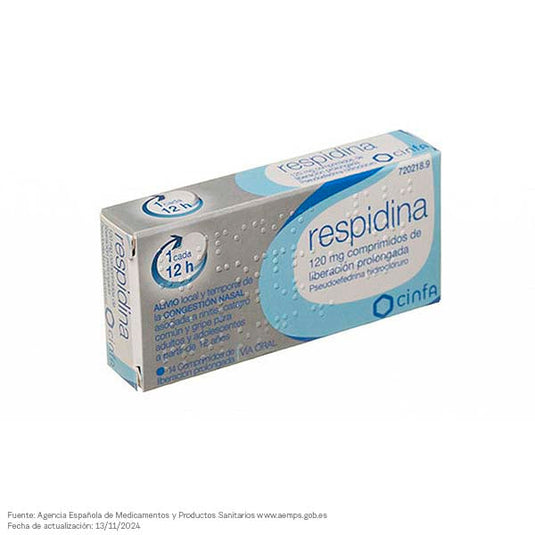 RESPIDINA 120 mg 14 COMPRIMIDOS LIBERACION PROLONGADA