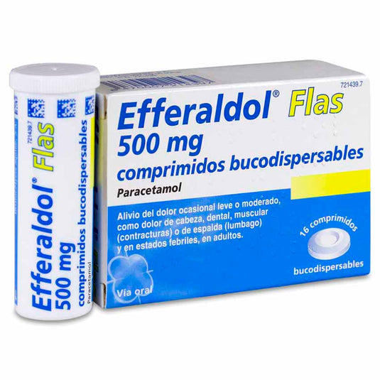 EFFERALDOL FLAS 500 mg 16 COMPRIMIDOS BUCODISPERSABLES