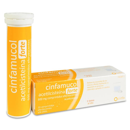 CINFAMUCOL ACETILCISTEINA FORTE 600 mg 20 COMPRIMIDOS EFERVESCENTES