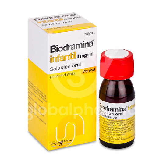 Biodramina infantil 4 mg/ml solucion oral 1 frasco 60 ml