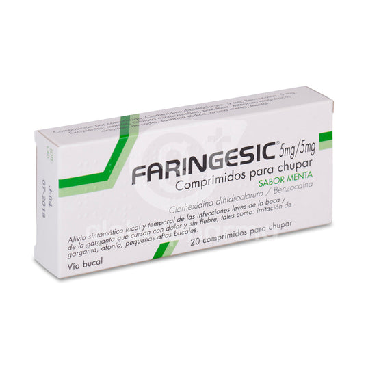 Faringesic 5 mg/5 mg 20 comprimidos para chupar (sabor menta)