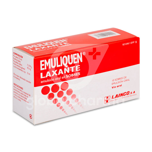 Emuliquen laxante 7173,9 mg/4,5 mg emulsion oral 10 sobres 15 ml