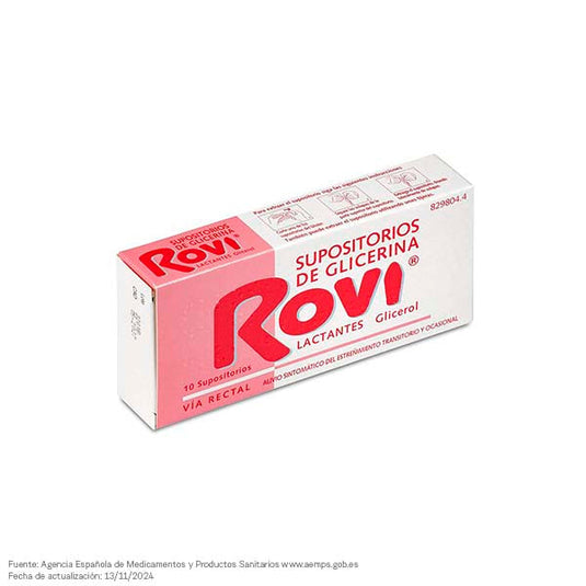 Supositorios de glicerina rovi lactantes 0,672 g 10 supositorios