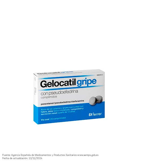 GELOCATIL GRIPE CON PSEUDOEFEDRINA 20 COMPRIMIDOS
