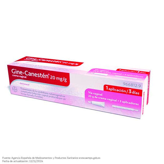 Gine-canesten 20 mg/g crema vaginal 1 tubo 20 g