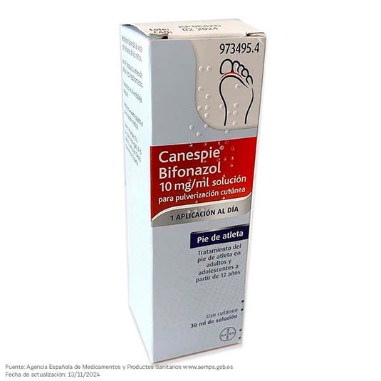 Canespie bifonazol 10 mg/ml solucion para pulverizacion cutanea 1 frasco 30 ml