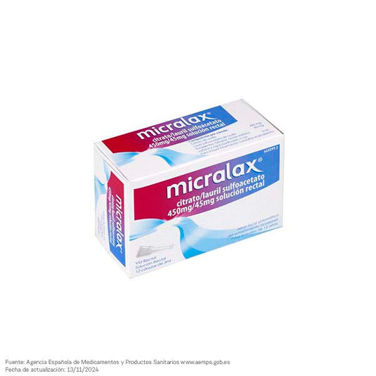 Micralax citrato/lauril sulfoacetato 450 mg/ml + 45 mg/ml solucion rectal 4 enemas 5 ml