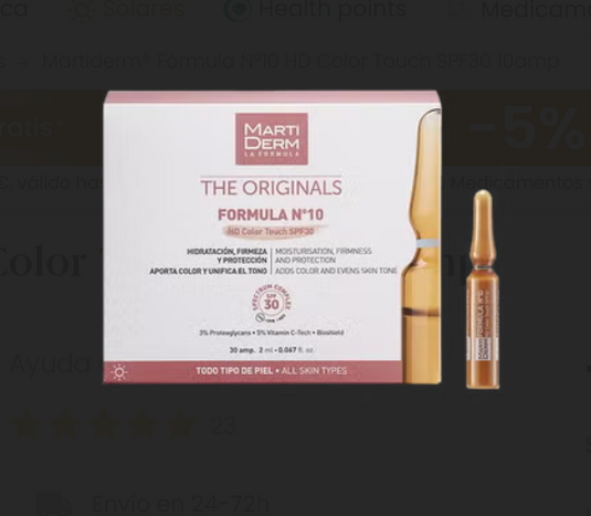 Martiderm® Fórmula Nº10 HD Color Touch SPF30 10amp