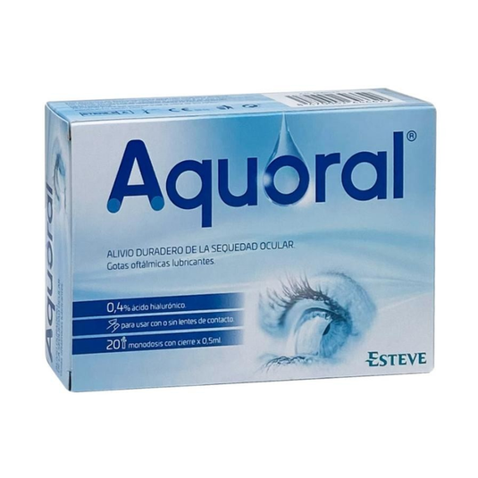 Aquoral Gotas Oftalmicas Lubricantes Esteriles 20 Monodosis 0,5 ml