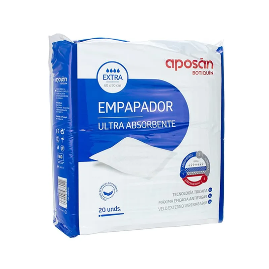 Empapador Ultra Absorbente Aposan 20 Unidades 90 cm x 60 cm