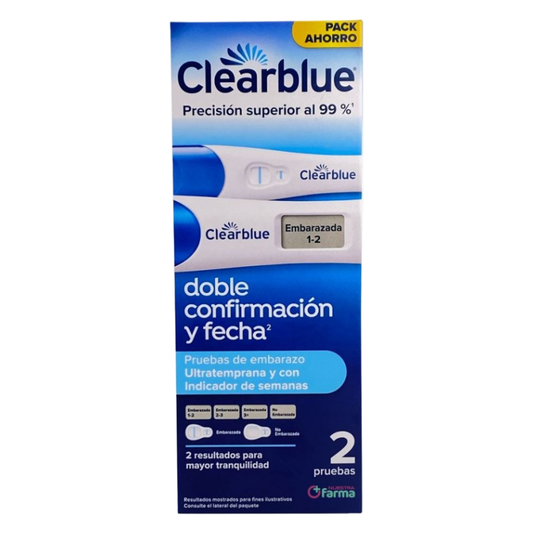 Test De Embarazo Ultratemprana + Test De Embarazo Con Indicador De Semanas Clearblue 2 Unidades Pack