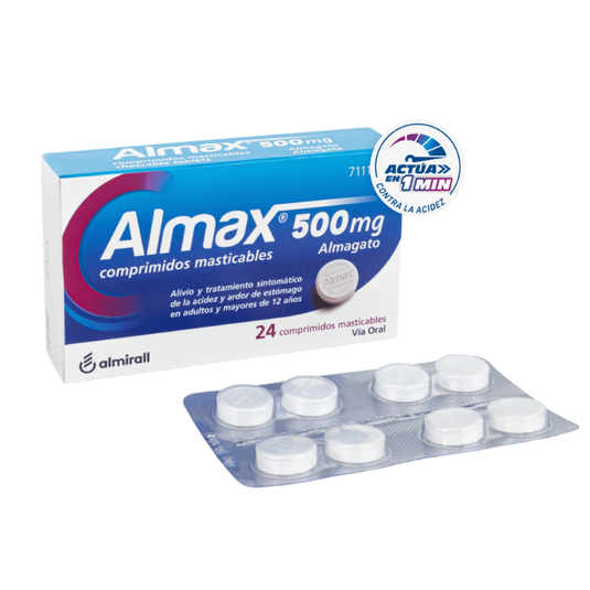 ALMAX 500 mg 24 COMPRIMIDOS MASTICABLES