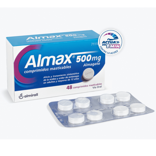 ALMAX 500 mg 48 COMPRIMIDOS MASTICABLES