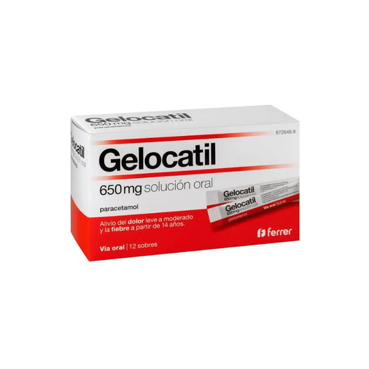 GELOCATIL 650 mg 12 SOBRES SOLUCION ORAL