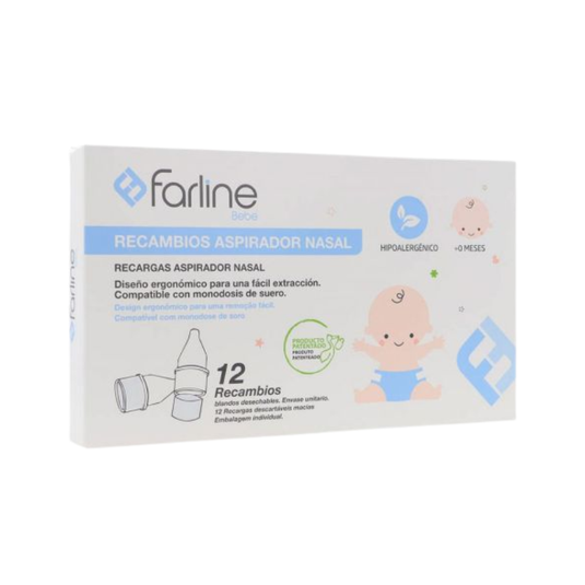 ASPIRADOR NASAL RECAMBIOS FARLINE BEBE 12 UNIDADES
