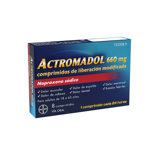 ACTROMADOL 660 mg 8 COMPRIMIDOS LIBERACION MODIFICADA