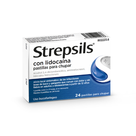 STREPSILS CON LIDOCAINA 24 PASTILLAS PARA CHUPAR