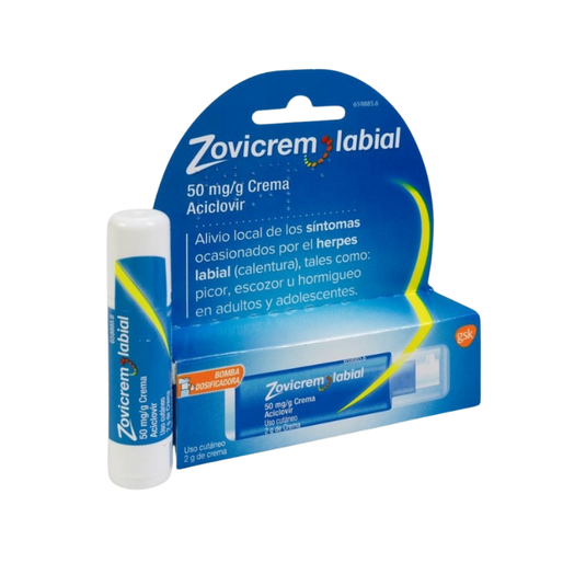 Zovicrem labial 50 mg/g crema 1 tubo 2 g + bomba dosificadora