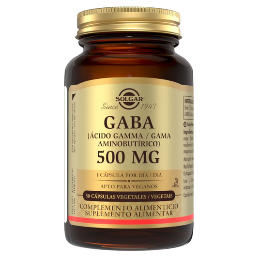 Solgar GABA 500 mg (ácido gamma aminobutírico) 50 cápsulas vegetales