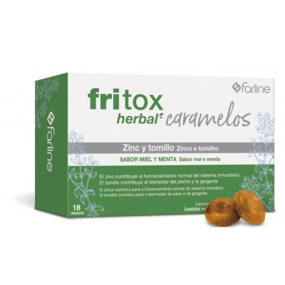 FRITOX HERBAL FARLINE CARAMELOS 18 UNIDADES SABOR MIEL Y MENTA