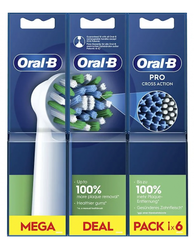 Cepillo Dental Electrico Recambio Oral-b Pro Cross Action 3 Xxl 6 Cabezales De Recambio