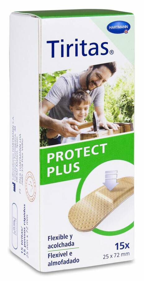 Tiritas Protect Plus Aposito Adhesivo 15 Unidades 72 mm x 25 mm