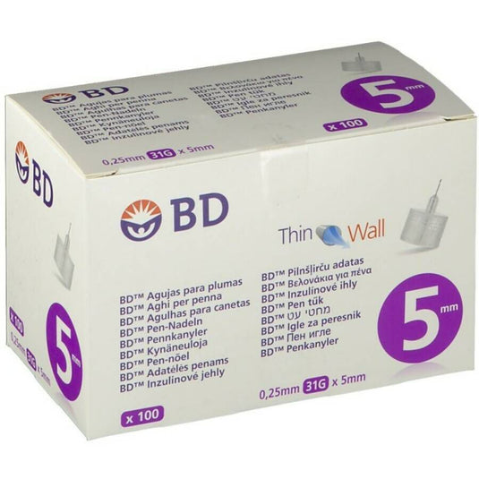 Aguja Para Plumas Esteril Bd 100 Unidades 31 g (5 mm x 0,25 mm)