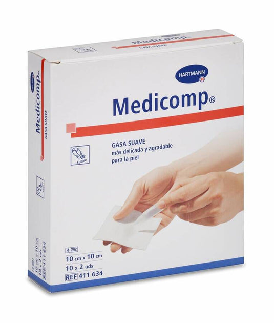 Medicomp Compresas Aposito Esteril 10 Sobres 2 Unidades 10 cm x 10 cm