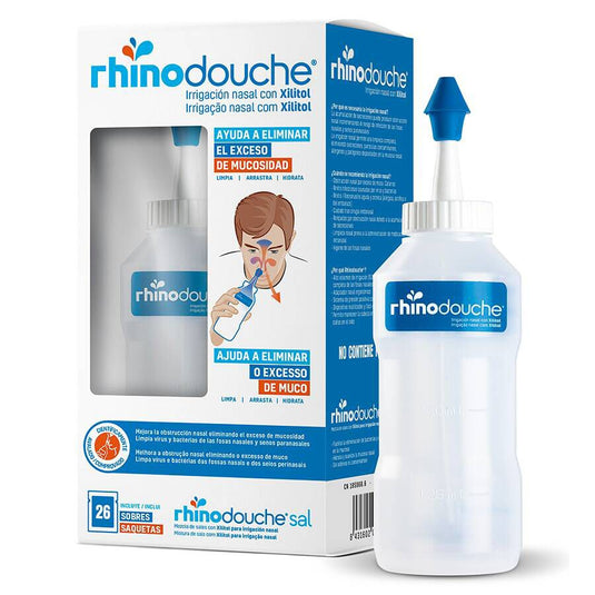 Rhinodouche Pack Irrigador Nasal + Rhinodouche Sal 1 Envase 500 ml + 26 Sobres 5 g