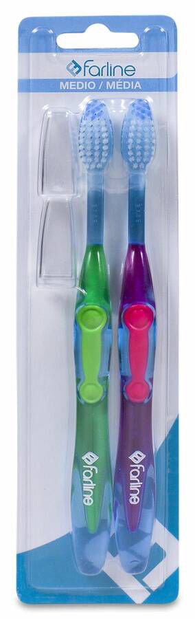 Cepillo dental Farline medio pack 2 unidades