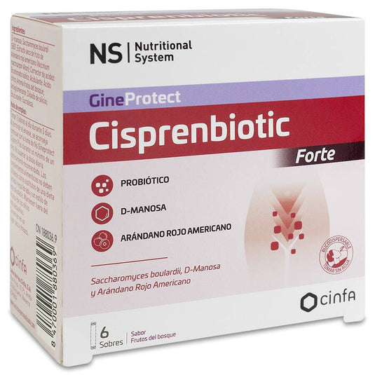 Ns Gineprotect Cisprenbiotic Forte 6 Sobres 2,2 g Sabor Frutos Del Bosque