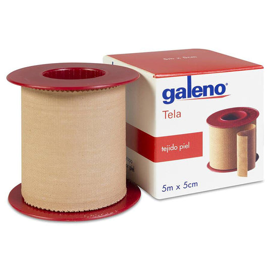 Esparadrapo Hipoalergico Galeno Tela 1 Unidad 5 m x 5 cm Color Piel