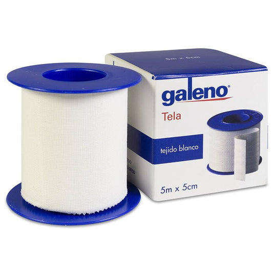 Esparadrapo Hipoalergico Galeno Tela 1 Unidad 5 m x 5 cm Color Blanco