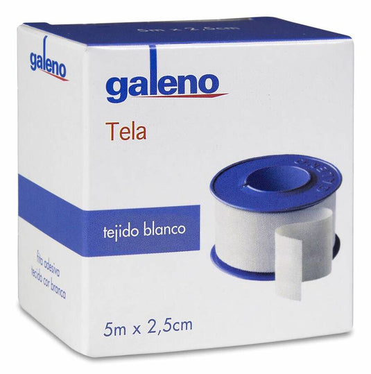 Esparadrapo Galeno Tela 1 Unidad 5 m x 2,5 cm Color Blanco