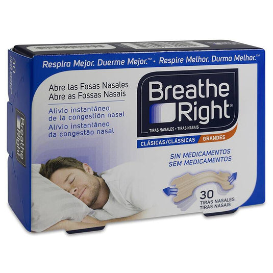 Breathe Right Clasicas Tira Adh Nasal 30 Unidades