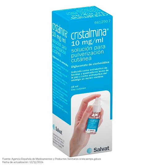 Cristalmina 10 mg/ml solucion para pulverizacion cutanea 1 frasco 25 ml