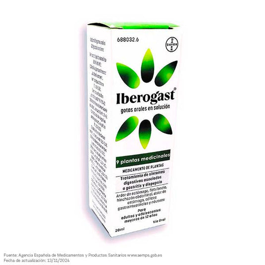 IBEROGAST GOTAS ORALES EN SOLUCION 1 FRASCO 20 ml